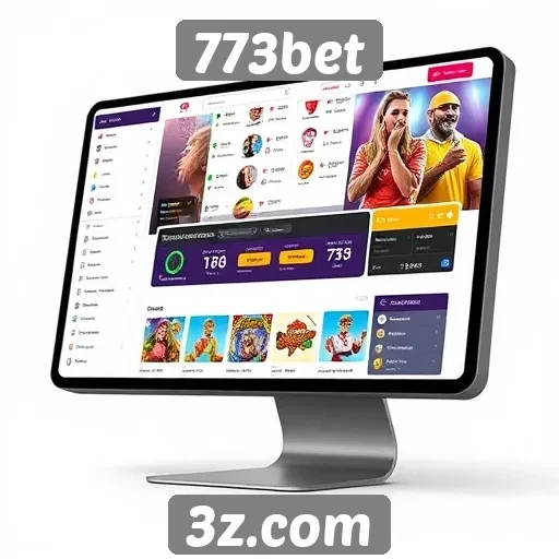 Navegação e design do site 773bet