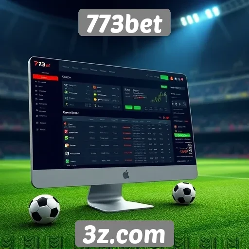 Interface do usuário da plataforma 773bet em destaque